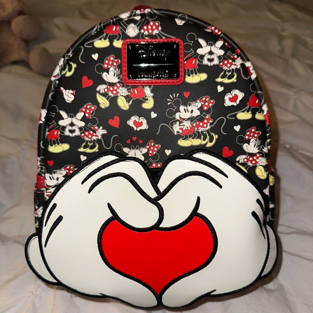 Loungefly Disney Minnie and mickey heart backpack